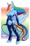  anthrofied areola big_breasts breasts clothing cutie_mark equine erect_nipples female friendship_is_magic hair hooves horse mammal multi-colored_hair my_little_pony nipples notorious84 pegasus pony pussy rainbow_dash_(mlp) rainbow_hair smile solo standing tight_clothing whip wings 