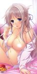  breasts censored cleavage dress_shirt hatsukoi_1/1 iizuki_tasuku makabe_midori no_bra open_shirt pantsu tone_work&#039;s 