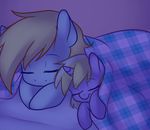  blanket blonde_hair corrupteddiscipline cub cute daughter derpy_hooves_(mlp) dinky_hooves_(mlp) duo equine eyes_closed female feral friendship_is_magic fur grey_fur hair horn horse lying mammal mother my_little_pony parent pony purple_fur simple_background sleeping smile unicorn young 