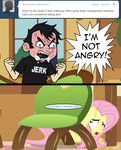  anger_vein black_hair blue_eyes clothing comic dan dan_vs duo equine female feral fluttershy_(mlp) friendship_is_magic green_eyes hair horse human inside male mammal mixermike622 my_little_pony open_mouth pink_hair pony tumblr unknown_artist vein 
