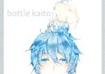  bad_id bad_pixiv_id bottle_kaito expressionless hair_between_eyes kaito liquid_hair looking_at_viewer male_focus simple_background solo stingray upper_body vocaloid water white_background yuttan 