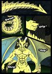  abs anthro biceps comic dragon english_text male muscles nude pecs reptile rex_equinox scales scalie text toned transformation wings 