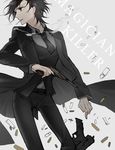  bad_id bad_pixiv_id black_eyes black_hair bullet casing_ejection cigarette emiya_kiritsugu fate/zero fate_(series) genderswap genderswap_(mtf) gun handgun long_coat necktie nor_(reader13) shell_casing sketch solo thompson/center_contender weapon 