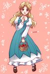  apple bad_id bad_pixiv_id basket blonde_hair brown_eyes dress erina_pendleton food fruit jojo_no_kimyou_na_bouken long_hair phantom_blood solo younger yuri-0609 