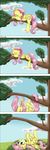  blue_eyes cloud clouds comic cutie_mark english_text equine female feral fluttershy_(mlp) friendship_is_magic fur hair horse mammal my_little_pony otakuap outside pegasus pink_hair pony sky sleeping solo text tree wings yellow_fur 