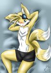  blush canine dullvivid eyewear fox goggles male mammal miles_prower navel sega sonic_(series) topless 