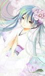  aqua_eyes aqua_hair bad_id bad_pixiv_id flower hair_flower hair_ornament hatsune_miku highres ichitaro japanese_clothes kimono long_hair obi sash solo twintails very_long_hair vocaloid 