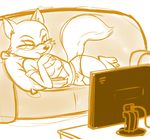  breasts canine cereal chair eyewear female fox glasses lt._vixen mammal monochrome pillow sofa solo squirrel_and_hedgehog television 