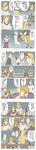  alcohol bridge comic green_eyes highres horn hoshiguma_yuugi kirisame_marisa long_image mizuhashi_parsee multiple_girls pointy_ears red_eyes sake star tall_image torinone touhou translation_request 