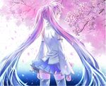  cherry_blossoms detached_sleeves hatsune_miku long_hair petals pink_hair ris sakura_miku skirt solo thighhighs twintails very_long_hair vocaloid 