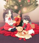  bad_id bad_pixiv_id black_hair black_legwear blue_eyes child christmas christmas_ornaments christmas_tree fate/zero fate_(series) gift hair_ribbon long_hair matou_sakura multiple_girls ribbon short_twintails siblings sisters taa_(acid) thighhighs toosaka_rin toosaka_sakura twintails younger 