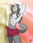  anthro biceps bulge canine dog erection fur hair husky juano male mammal morning_wood muscles penis solo tenting underwear waking_up ziude_(character) 