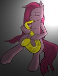  equine eyes_closed female feral friendship_is_magic fur gradient_background hair hair_over_eye horse instrument j5furry mammal musical_instrument my_little_pony pink_fur pink_hair pinkamena_(mlp) pinkie_pie_(mlp) pony saxophone solo straight_hair 
