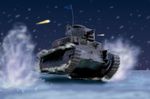  bird cannon caterpillar_tracks d98 duck emblem girls_und_panzer ground_vehicle gun machine_gun military military_vehicle motor_vehicle no_humans ooarai_(emblem) signature snow tank tank_focus type_89_i-gou weapon 