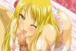  animated animated_gif blonde_hair censored fellatio flower licking ojousama_wa_h_ga_osuki oral 