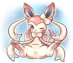  &#38463;&#21335;&#12422;&#12383;&#12363; bow eeveelution eye female nintendo nude paws pok&#233;mon pok&eacute;mon pokemonxy presenting pussy sylveon video_games 