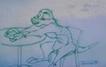  chair disney feral foxer421 half-closed_eyes male meerkat nude simple_background sitting solo table the_lion_king timion timon 
