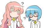  ? bad_id bad_pixiv_id blue_hair blush chibi glasses long_hair louise_francoise_le_blanc_de_la_valliere multiple_girls no_mouth no_nose o_o pentacle pink_hair school_uniform short_hair tabitha white_background youkan zero_no_tsukaima 