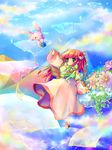  bow bunny cloud copyright_request crystal day floating flower hair_ornament highres ice sakurano_miya sky solo 