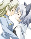  animal_ears couple eila_ilmatar_juutilainen imminent_kiss multiple_girls sanya_v_litvyak strike_witches urutsu_sahari world_witches_series yuri 