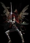  absurdres bayonetta bayonetta_(character) black_hair bodysuit glasses highres long_hair solo sword weapon 