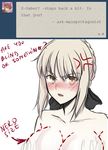  anger_vein artoria_pendragon_(all) blonde_hair blush bow braid breast_envy dotted_line english fate/stay_night fate_(series) french_braid hair_bow hair_up looking_at_viewer nude pale_skin saber_alter solo tumblr tusia yellow_eyes 