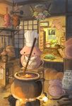  calendar_(object) cooking doraemon food hat highres k_kanehira kotatsu lying no_humans original pot table tsuchinoko weightlifting weights 