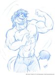  anthro beard biceps clothing cooner facial_hair feline flexing fur grin hair jeans lion looking_at_viewer male mammal muscles necklace nipples pants pecs pose sketch smile solo standing topless 