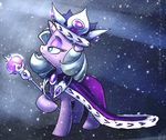  atryl beauty_mark cape crown equine female feral friendship_is_magic hair horn horse mammal my_little_pony pony princess_platinum_(mlp) scepter snow snowing solo unicorn white_hair 