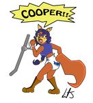  anthro bigger_version_at_the_source canine carmelita_fox diaper female handcuffs humiliation liljdude mammal shackles sly_cooper sly_cooper_(series) solo 