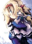  alice_margatroid beru blonde_hair blue_eyes boots bow capelet character_name doll hair_bow hairband long_hair multiple_girls ribbon shanghai_doll short_hair touhou 