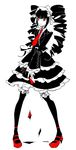  bad_id bad_pixiv_id black_hair black_legwear bonnet celestia_ludenberck danganronpa danganronpa_1 drill_hair gothic_lolita lolita_fashion long_hair red_eyes solo thighhighs twin_drills twintails yukizen 