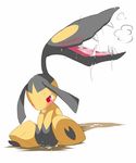  blush breath female feral furry masturbation mawile nintendo open_mouth plain_background pok&#233;mon pokemon pussy_juice red_eyes saliva sitting solo spread_legs spreading teeth tongue unknown_artist video_games white_background 