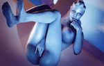  5_toes alien animated areola asari bed big_breasts breasts erect_nipples female fingering foot_focus human_feet legs_up looking_at_viewer lying mass_effect masturbation nipples nude on_back pillow pussy soles solo thingrei toes 