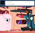  changeling crown equine female feral fluffle_puff friendship_is_magic green_eyes green_hair hair horn horse humor mammal mixermike622 monopoly my_little_pony pink_hair pony queen_chrysalis_(mlp) 