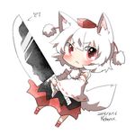  animal_ears artist_name bad_id bad_twitter_id dated hat inubashiri_momiji looking_at_viewer lowres rebecca_(keinelove) red_eyes skirt solo sword tail tokin_hat touhou weapon white_hair wolf_ears wolf_tail 