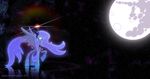  2011 armor blue_eyes cutie_mark equine female feral friendship_is_magic glowing hair horn horse long_hair magic mammal moon my_little_pony necklace nightmare_moon_(mlp) pony princess_luna_(mlp) solo space sparkles stars the-loneknight winged_unicorn wings 
