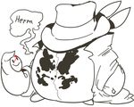  1boy cravat fedora hat inkblot mask monochrome no_humans parody pokemon rorschach scarf simple_background solo standing trench_coat trubbish watchmen white_background 