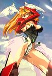  90s blonde_hair breasts choujin_gakuen_gowcaizer cleavage corset gowcaizer necrocaizer official_art oldschool oobari_masami technos voltage_fighter_gowcaizer wings 