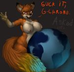  askad big_breasts black_nose breasts brown_eyes canine english_text female firefox fox globe looking_at_viewer mammal mozilla nipples nude solo text 