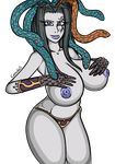  black_hair blue_eyes blue_nipples bracelet breasts canastus deity female goddess hair humanoid inverted_nipples jewelry kid_icarus long_hair long_nails looking_at_viewer medusa nintendo nipples not_furry panties reptile scales scalie smile snake snake_hair solo thighs underwear video_games wide_hips 