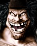  beard evil_eyes evil_smile facial_hair head_scarf long_hair male_focus marshall_d_teach missing_teeth one_piece open_mouth smile solo 