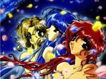  3girls 90s bare_shoulders ishida_atsuko magic_knight_rayearth multiple_girls 