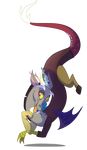 absurd_res alpha_channel antler antlers discord_(mlp) draconequus fangs friendship_is_magic hi_res horn male my_little_pony plain_background red_eyes solo transparent_background wicklesmack wings 