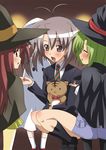  blush green_hair halloween lisianthus long_hair multiple_girls ootori_naru oretachi_ni_tsubasa_wa_nai paopa_ship red_hair school_uniform shigure_asa short_hair shuffle! trick_or_treat 