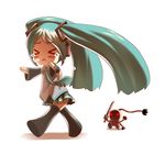  &gt;_&lt; aqua_hair bad_id bad_pixiv_id chibi closed_eyes hatsune_miku kiteretsu_daihyakka korosuke long_hair tears terumii thighhighs twintails vocaloid 