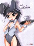  animal_ears black_hair blush bunny_ears bunny_outfit bunnysuit grey_eyes idolmaster kazuboh 