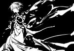  bad_id bad_pixiv_id greyscale houshin_engi male_focus monochrome nomoto robe solo taikoubou 