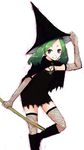  copyright_request green_hair hat purple_eyes shikai_(iesiki_56) solo witch witch_hat 