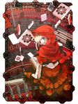  blonde_hair blue_eyes book highres hood library looking_back original short_hair sitting solo uki_(room_405) 